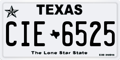 TX license plate CIE6525