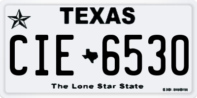 TX license plate CIE6530
