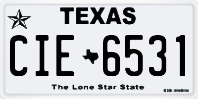 TX license plate CIE6531