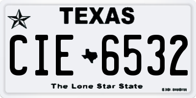 TX license plate CIE6532