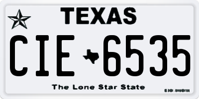 TX license plate CIE6535