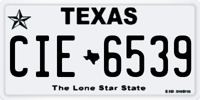 TX license plate CIE6539