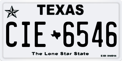 TX license plate CIE6546