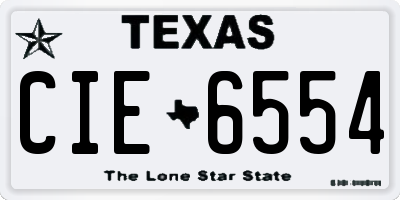 TX license plate CIE6554