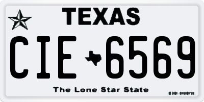TX license plate CIE6569