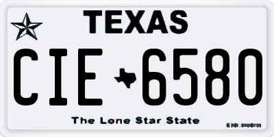 TX license plate CIE6580