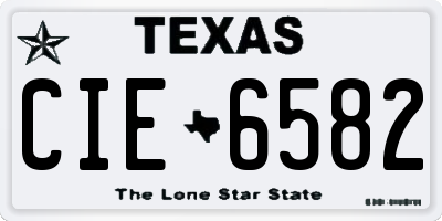 TX license plate CIE6582