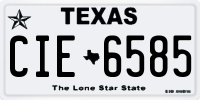 TX license plate CIE6585
