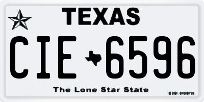 TX license plate CIE6596