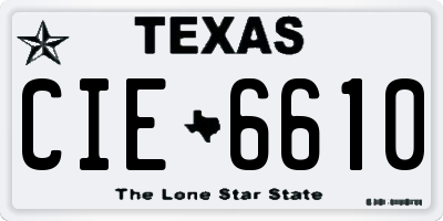TX license plate CIE6610
