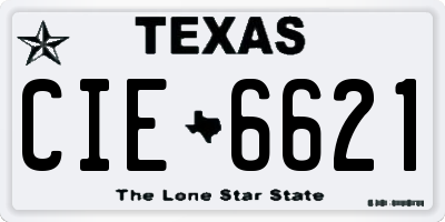 TX license plate CIE6621
