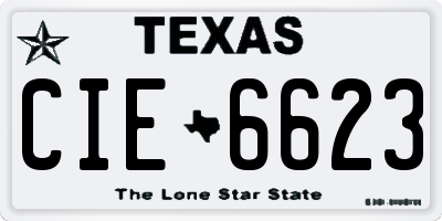 TX license plate CIE6623