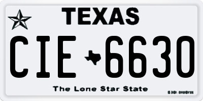 TX license plate CIE6630