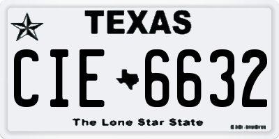 TX license plate CIE6632
