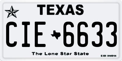 TX license plate CIE6633
