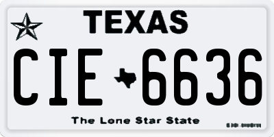 TX license plate CIE6636
