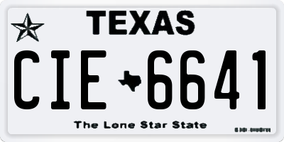 TX license plate CIE6641