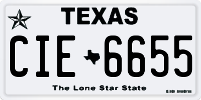 TX license plate CIE6655