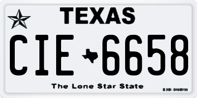 TX license plate CIE6658