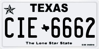 TX license plate CIE6662