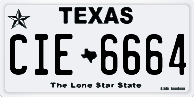 TX license plate CIE6664