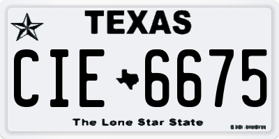 TX license plate CIE6675