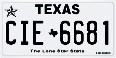 TX license plate CIE6681