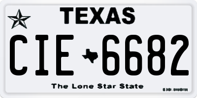 TX license plate CIE6682