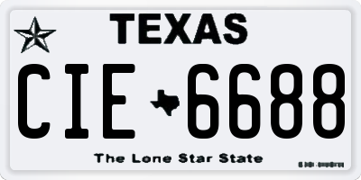 TX license plate CIE6688