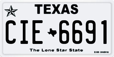 TX license plate CIE6691
