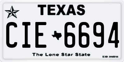 TX license plate CIE6694