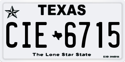 TX license plate CIE6715
