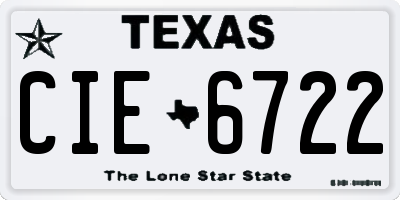 TX license plate CIE6722