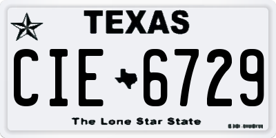 TX license plate CIE6729