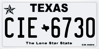TX license plate CIE6730