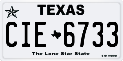 TX license plate CIE6733