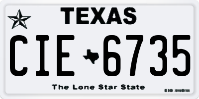 TX license plate CIE6735
