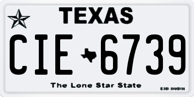 TX license plate CIE6739