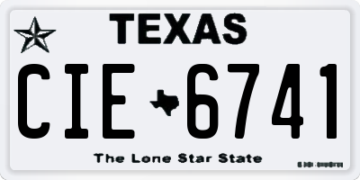 TX license plate CIE6741