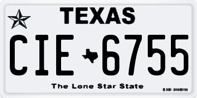 TX license plate CIE6755