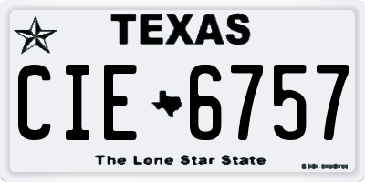 TX license plate CIE6757