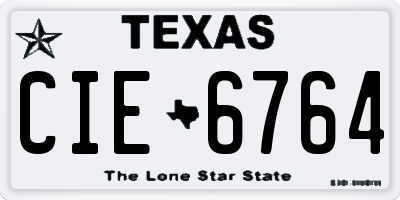 TX license plate CIE6764