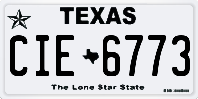TX license plate CIE6773