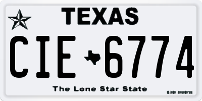 TX license plate CIE6774