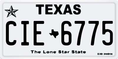 TX license plate CIE6775