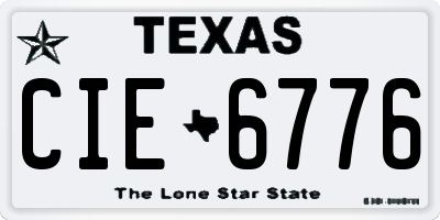 TX license plate CIE6776