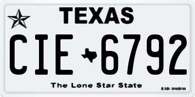 TX license plate CIE6792