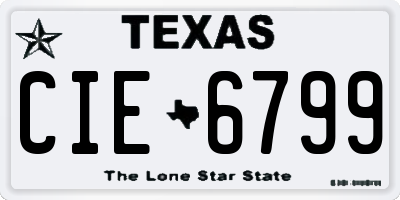 TX license plate CIE6799