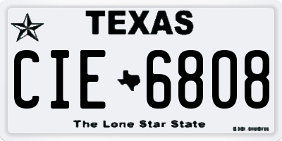 TX license plate CIE6808