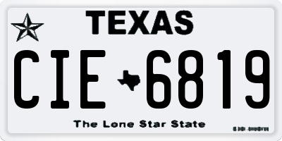 TX license plate CIE6819